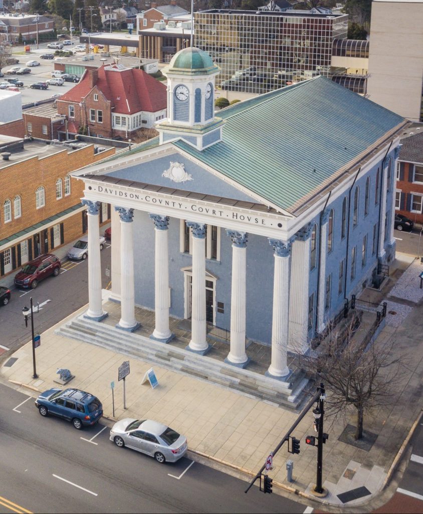 Overhead view of Davidson County Courthouse