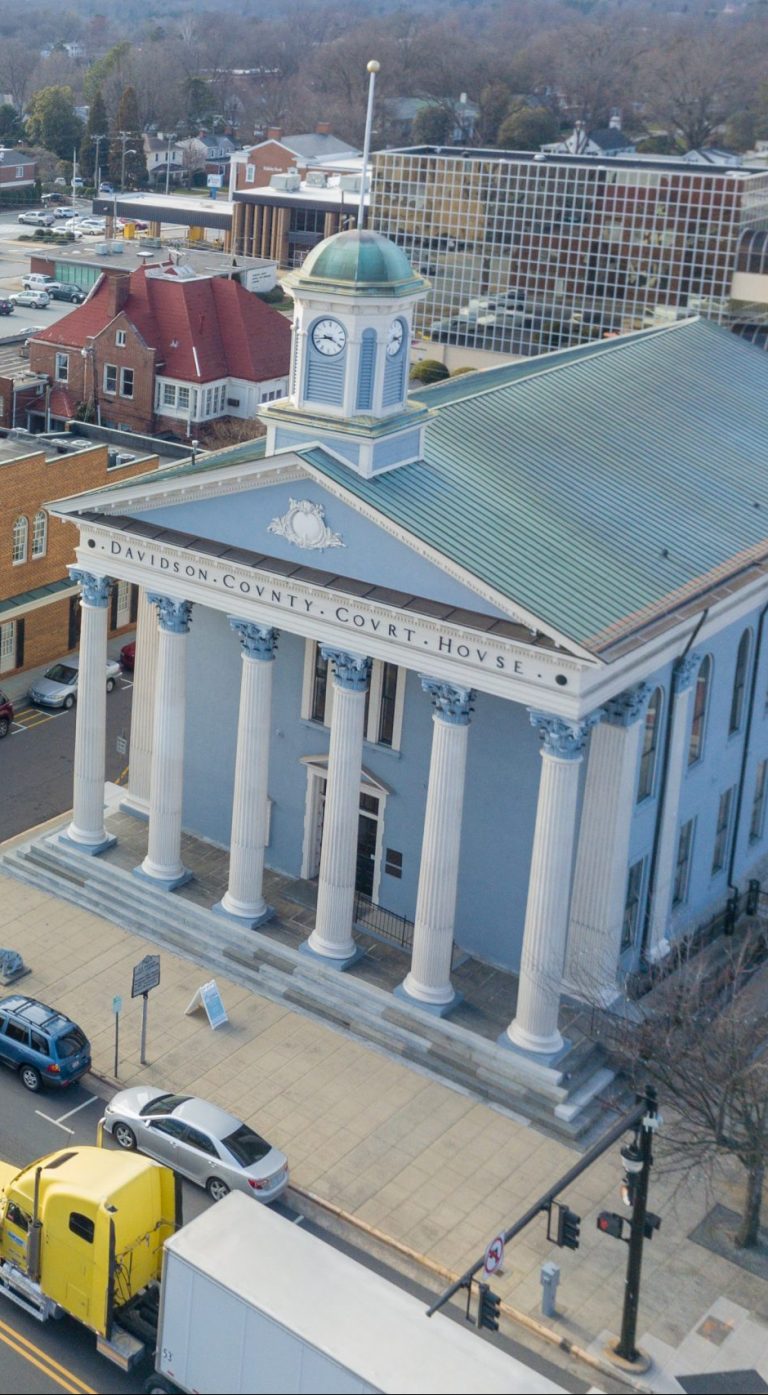 Overhead view of Davidson County Courthouse